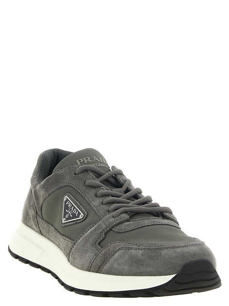 PRADA Grey suede 'Prada Prax' sneakers