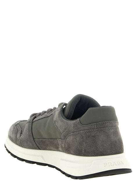 PRADA Grey suede 'Prada Prax' sneakers