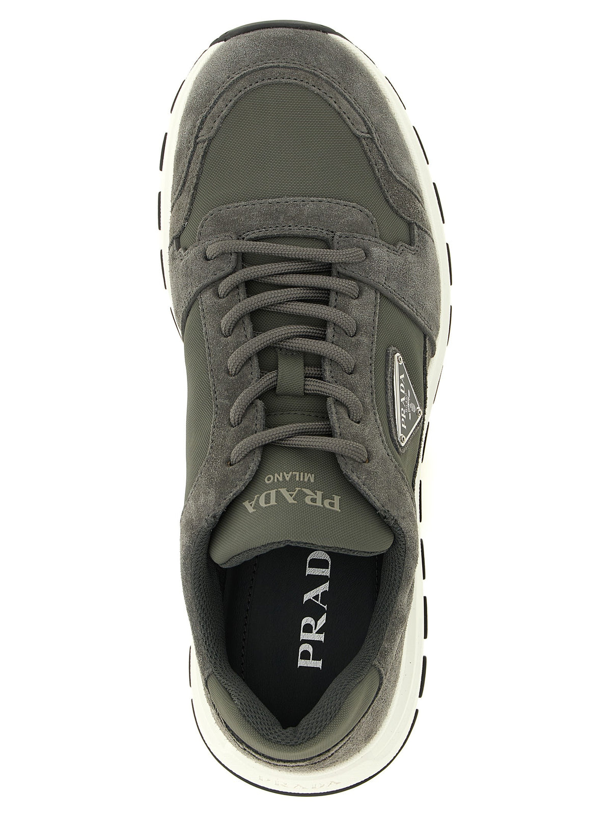 PRADA Grey suede 'Prada Prax' sneakers