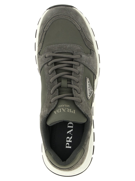 PRADA Grey suede 'Prada Prax' sneakers