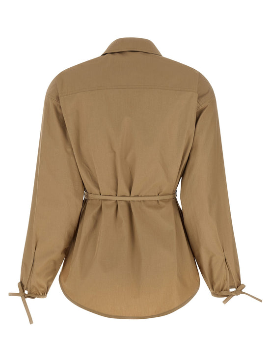 Grosgrain logo patch overshirt