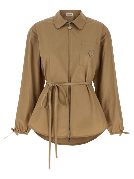 Grosgrain logo patch overshirt