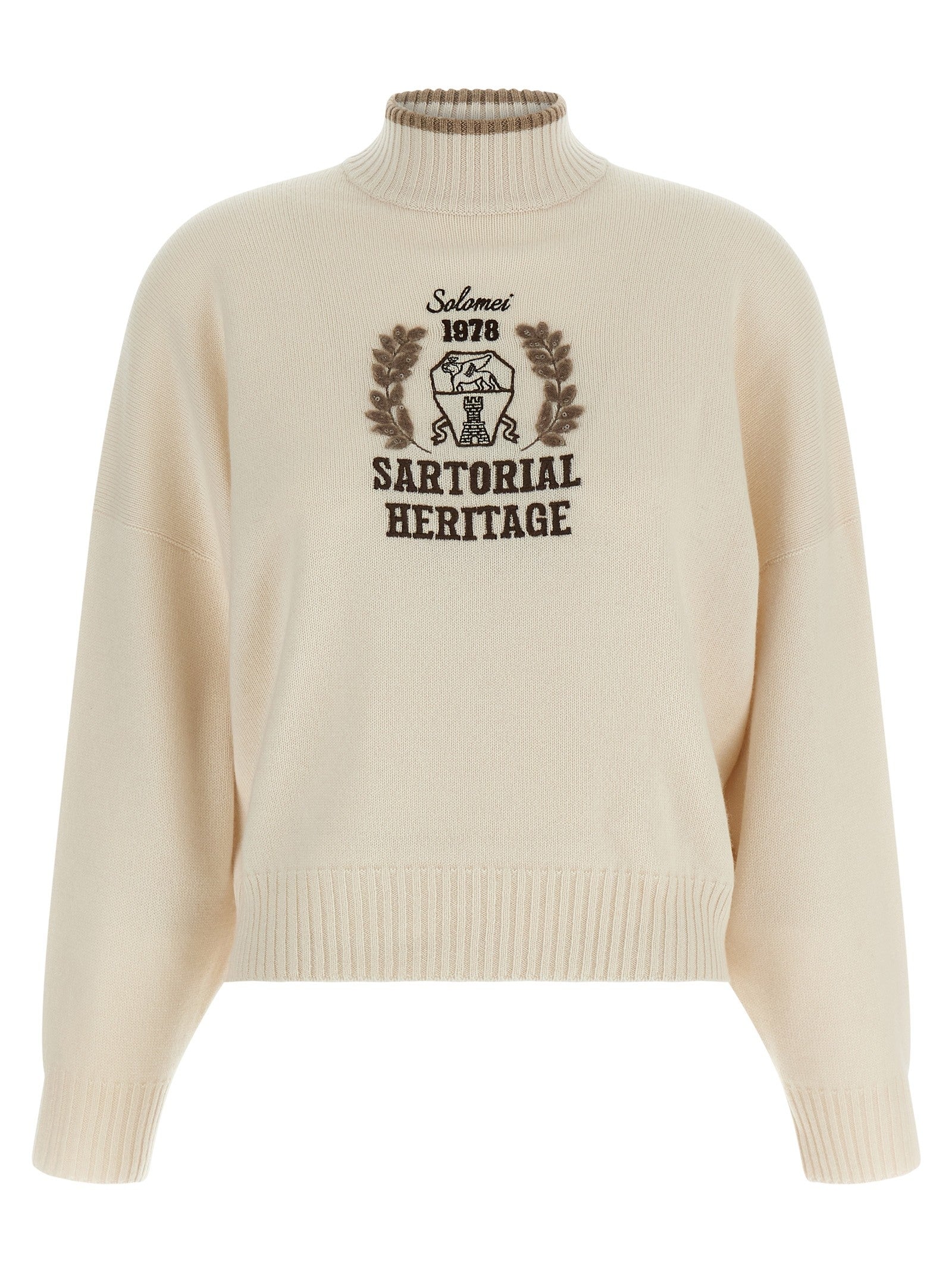Heraldic embroidery sweater