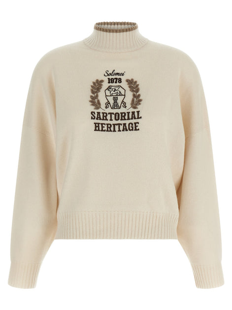 Heraldic embroidery sweater