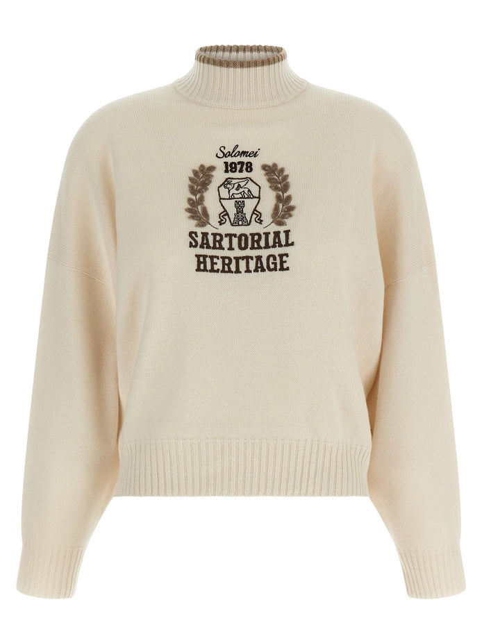 Heraldic embroidery sweater