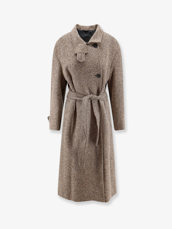 Herringbone coat with Monili detail