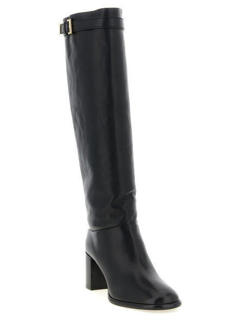 PRADA High boots with buckle and logo