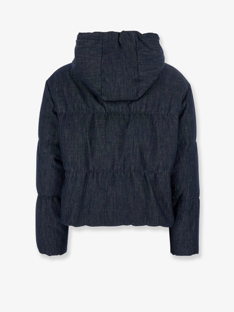 Brunello Cucinelli Hooded padded denim jacket