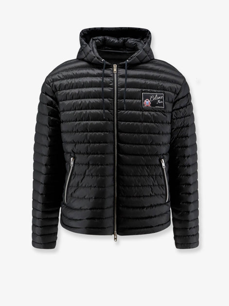 Hooded quilted down jacket