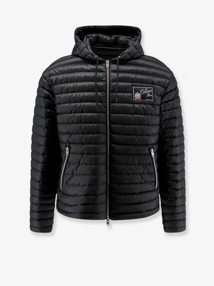 Hooded quilted down jacket