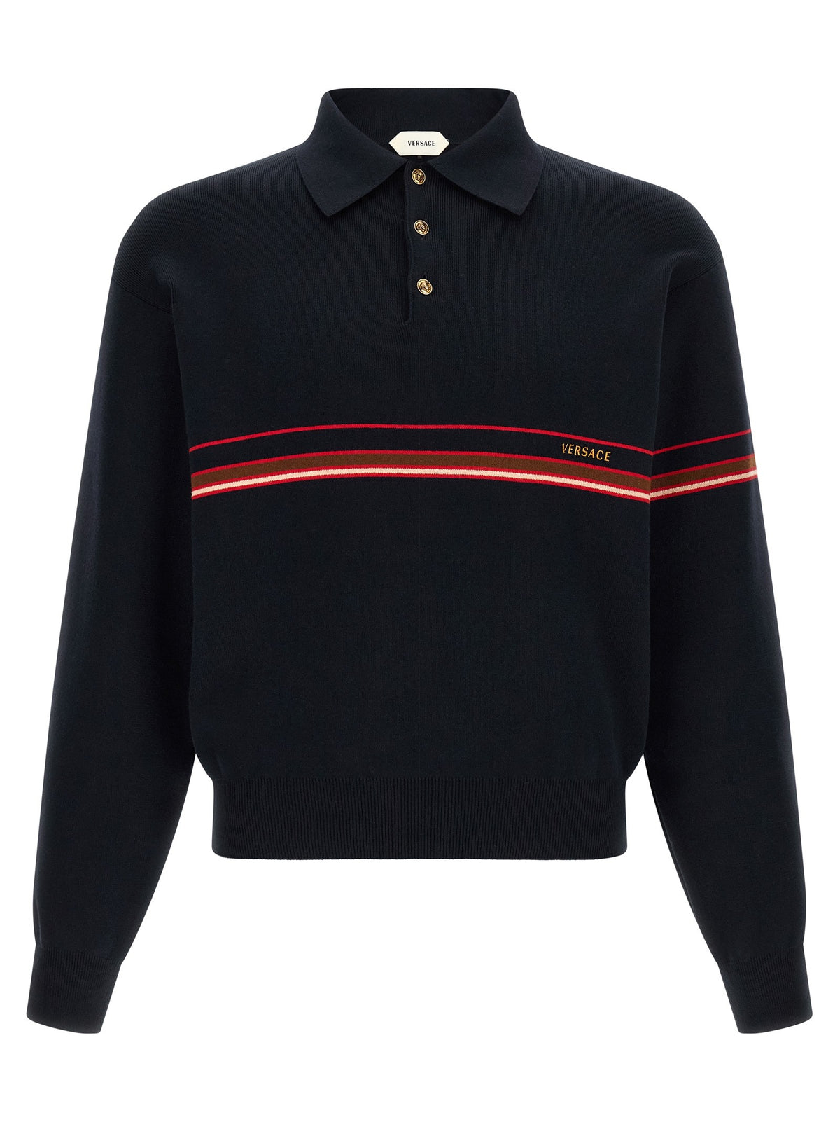 Inlaid striped polo shirt