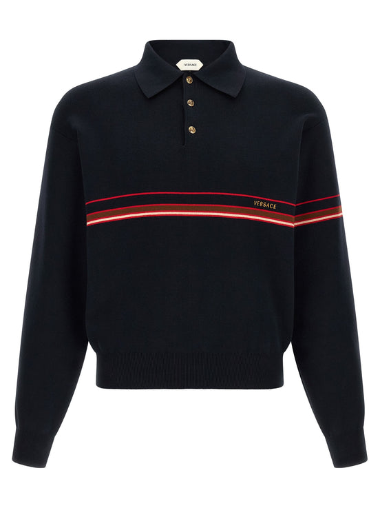 Inlaid striped polo shirt
