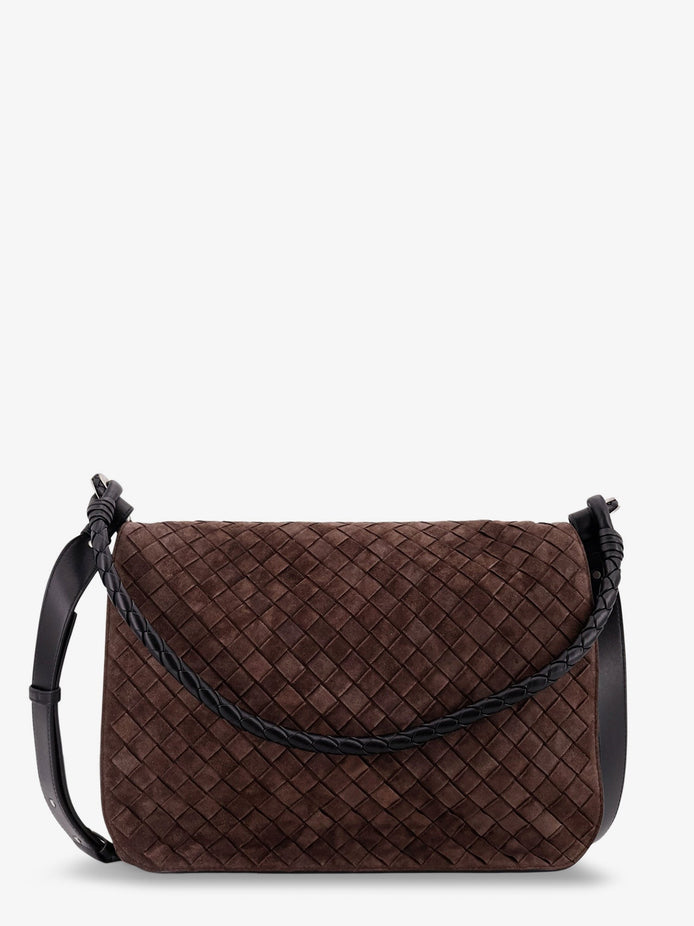 Intrecciato suede shoulder bag