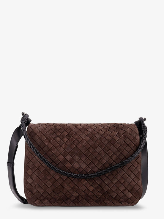 Intrecciato suede shoulder bag