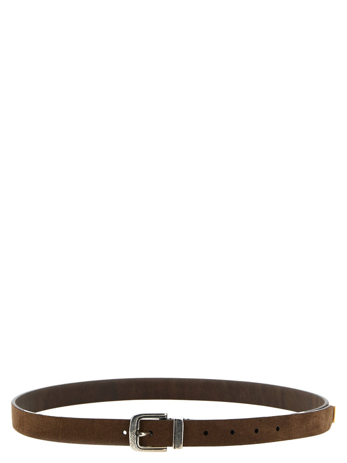 Inverted leather belt