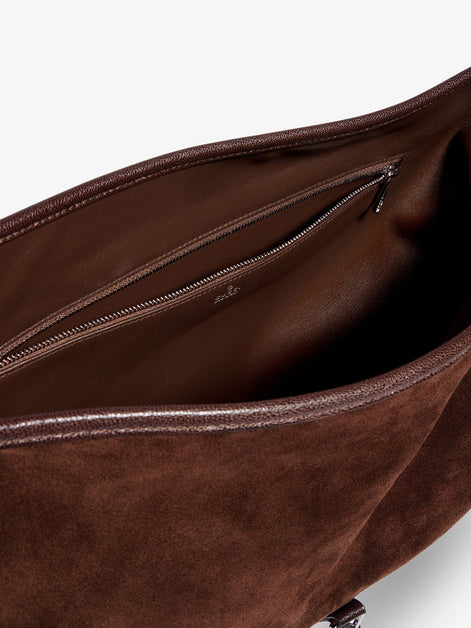 Jackie Flap suede shoulder bag