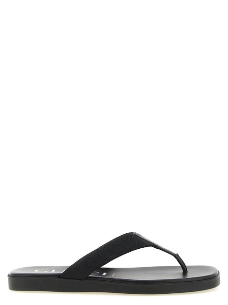 Jacquard thong sandals