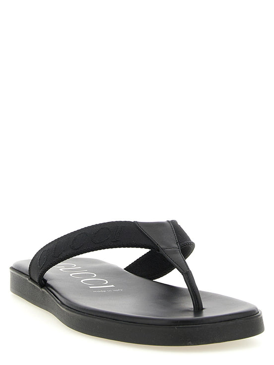 Jacquard thong sandals