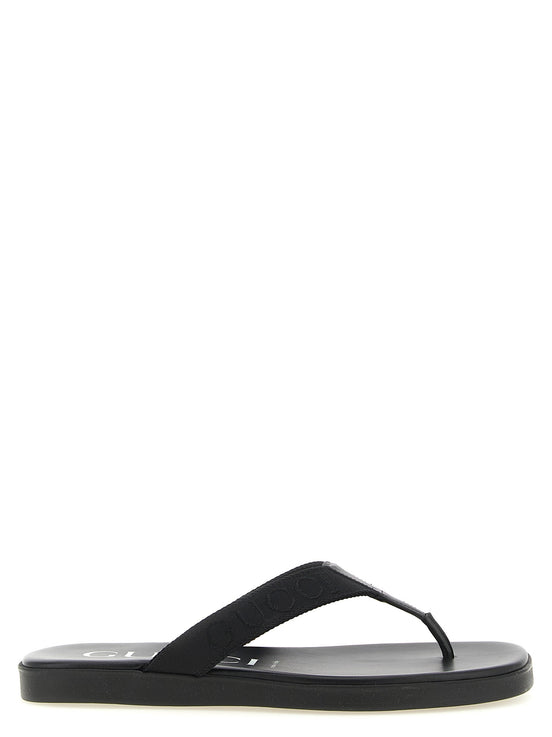 Jacquard thong sandals