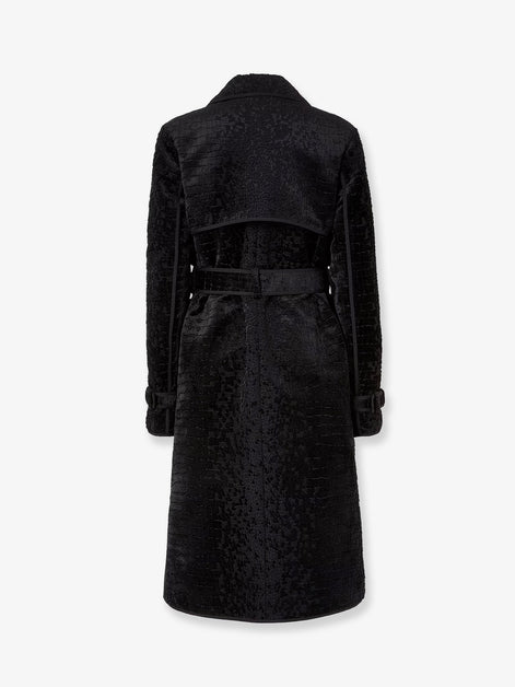 Fendi Jacquard velvet coat with aniaml print
