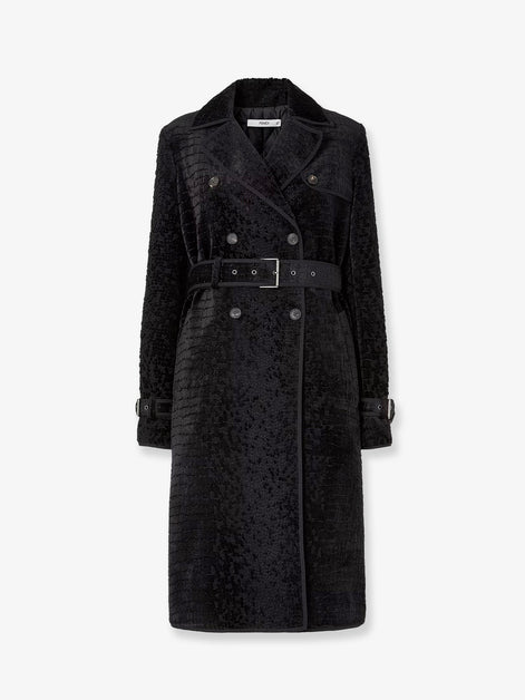 Jacquard velvet coat with aniaml print