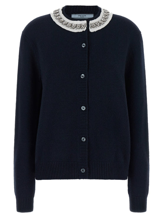 Jewel collar cardigan