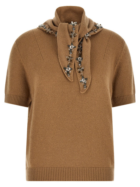 Jewel scarf sweater