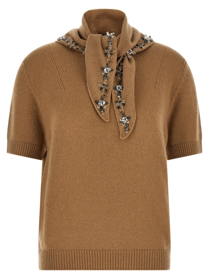 Jewel scarf sweater