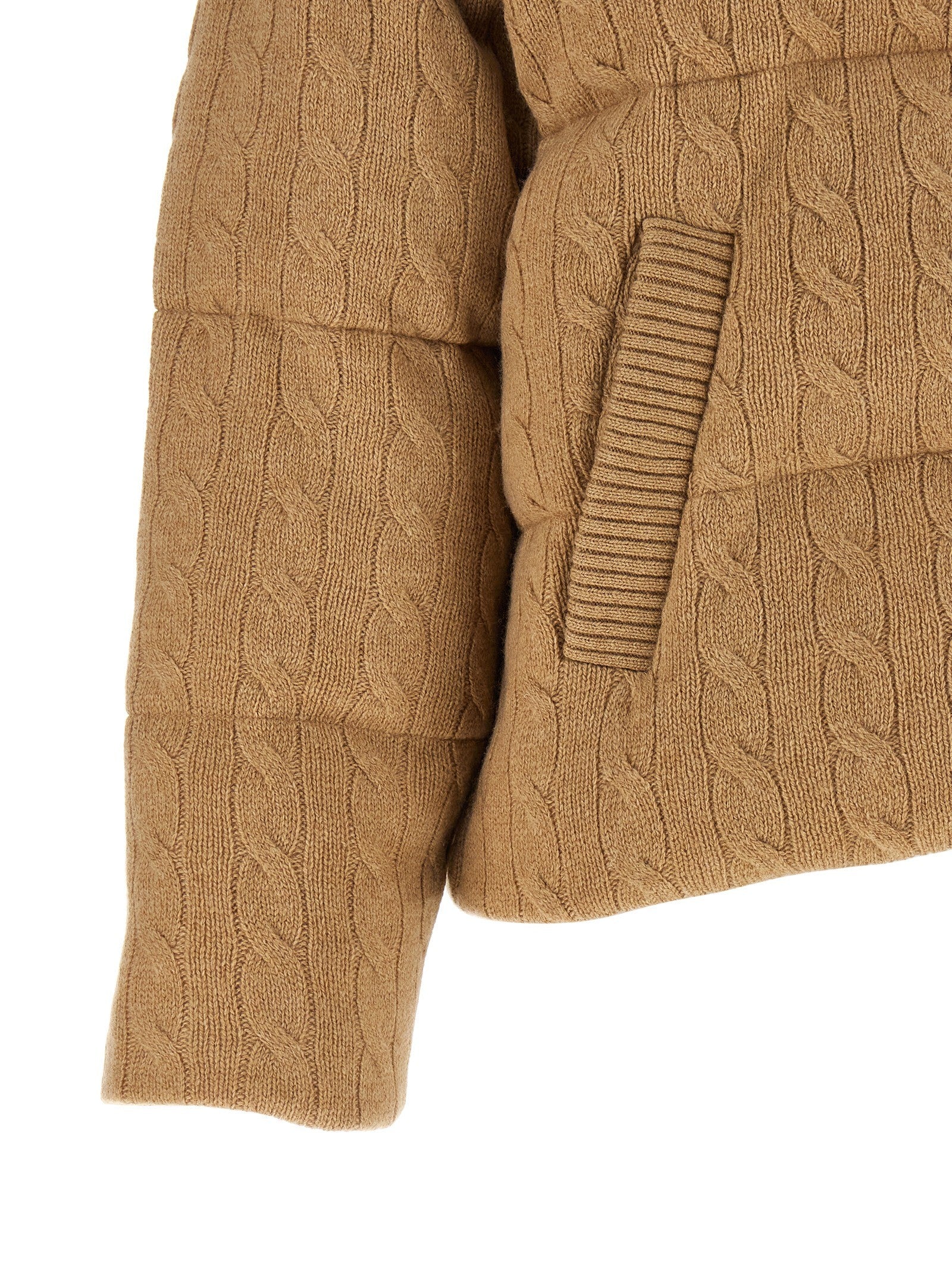 Knitted braided down jacket