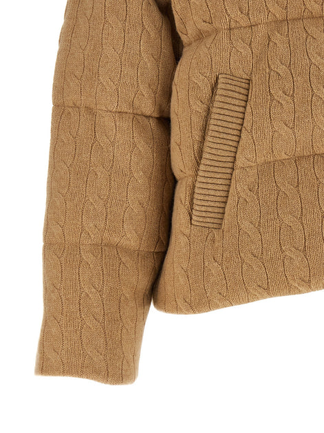 Knitted braided down jacket