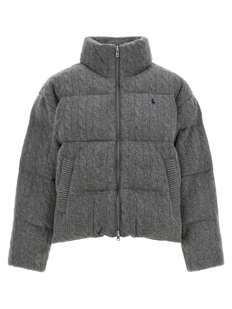 Knitted braided down jacket