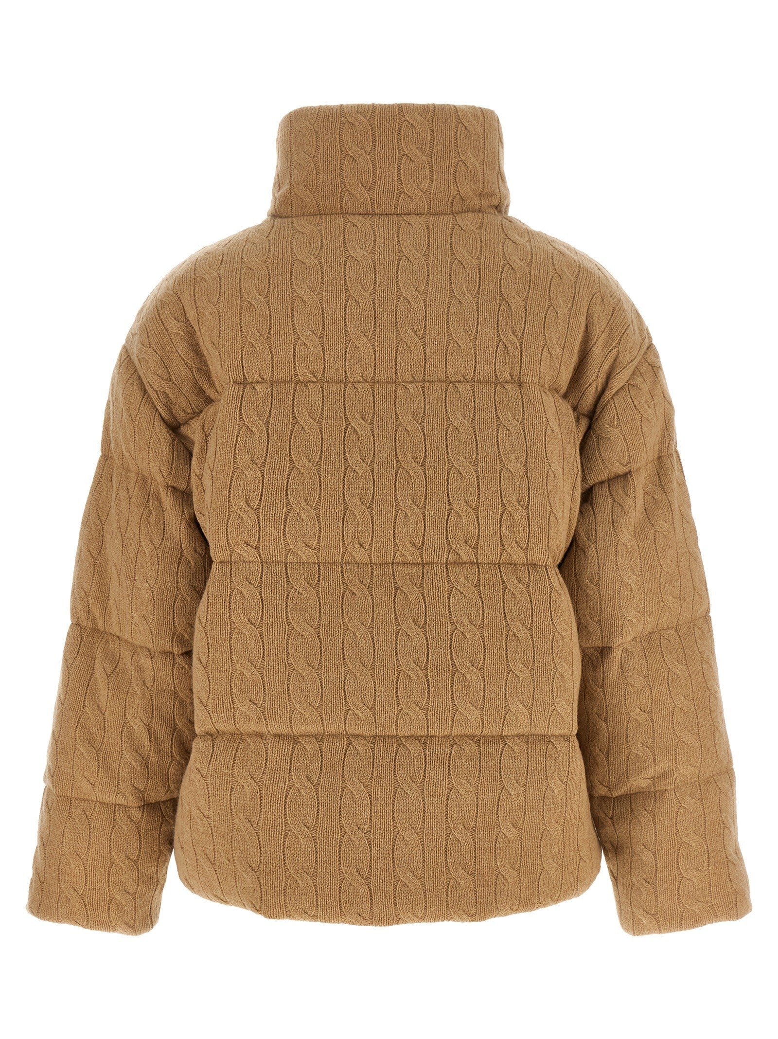 Knitted braided down jacket