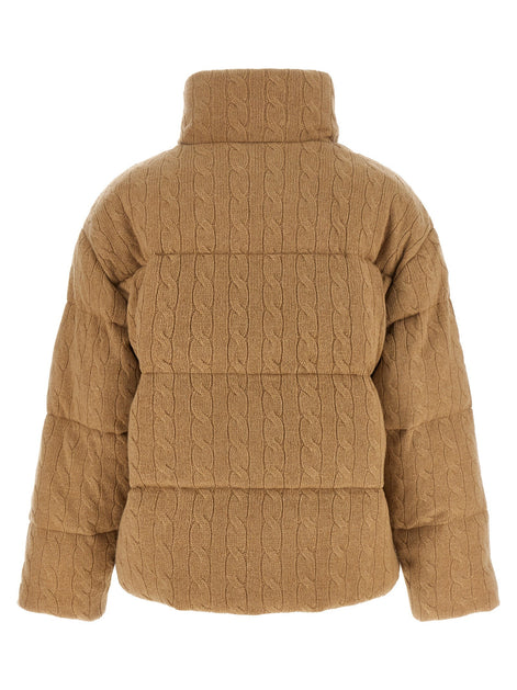 Knitted braided down jacket