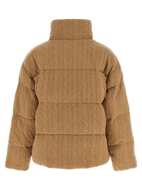Knitted braided down jacket