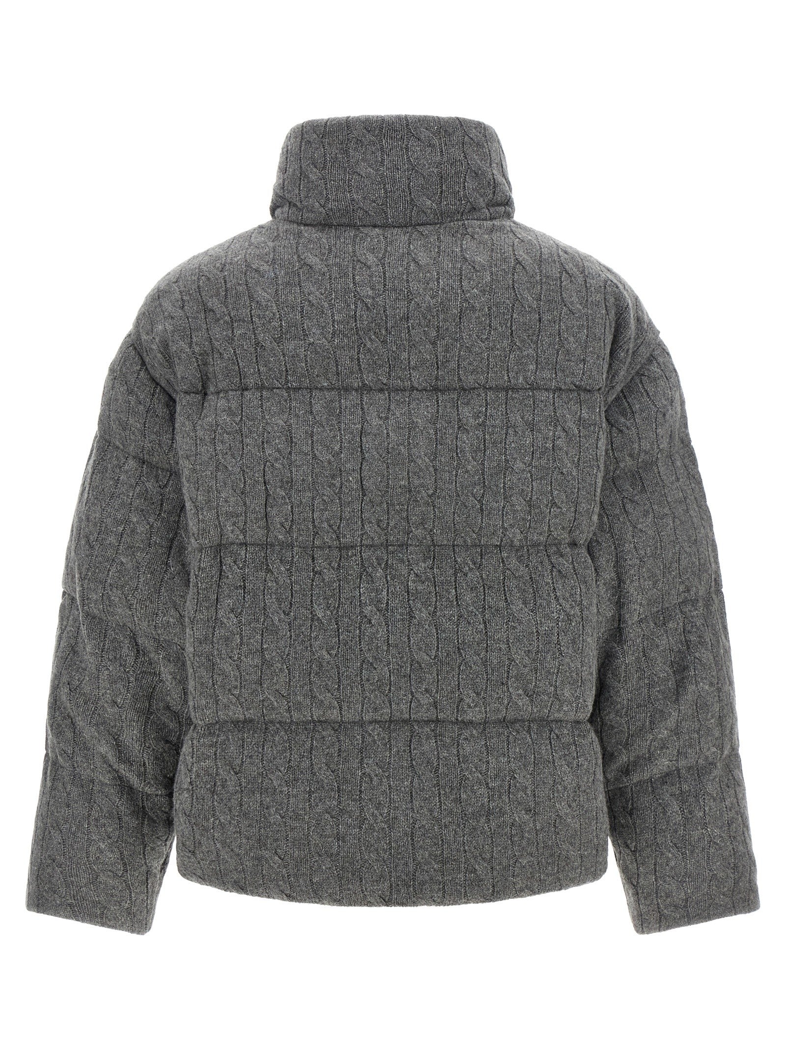 Knitted braided down jacket