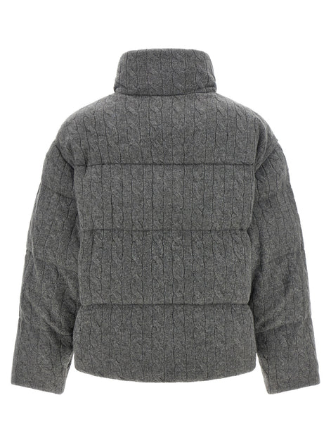 Knitted braided down jacket