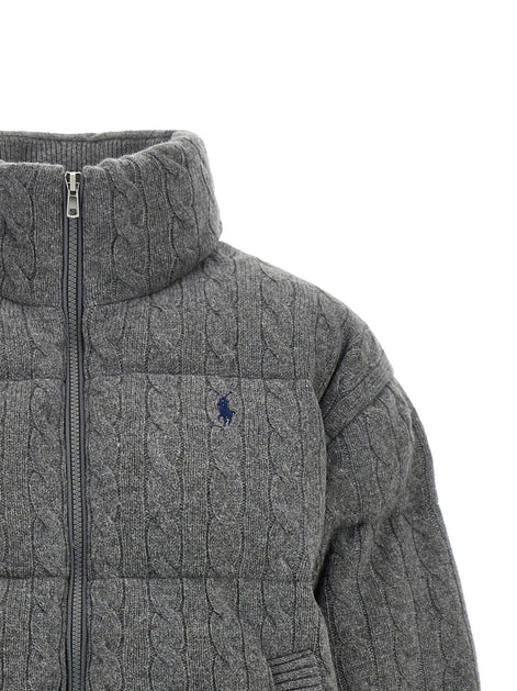 Knitted braided down jacket