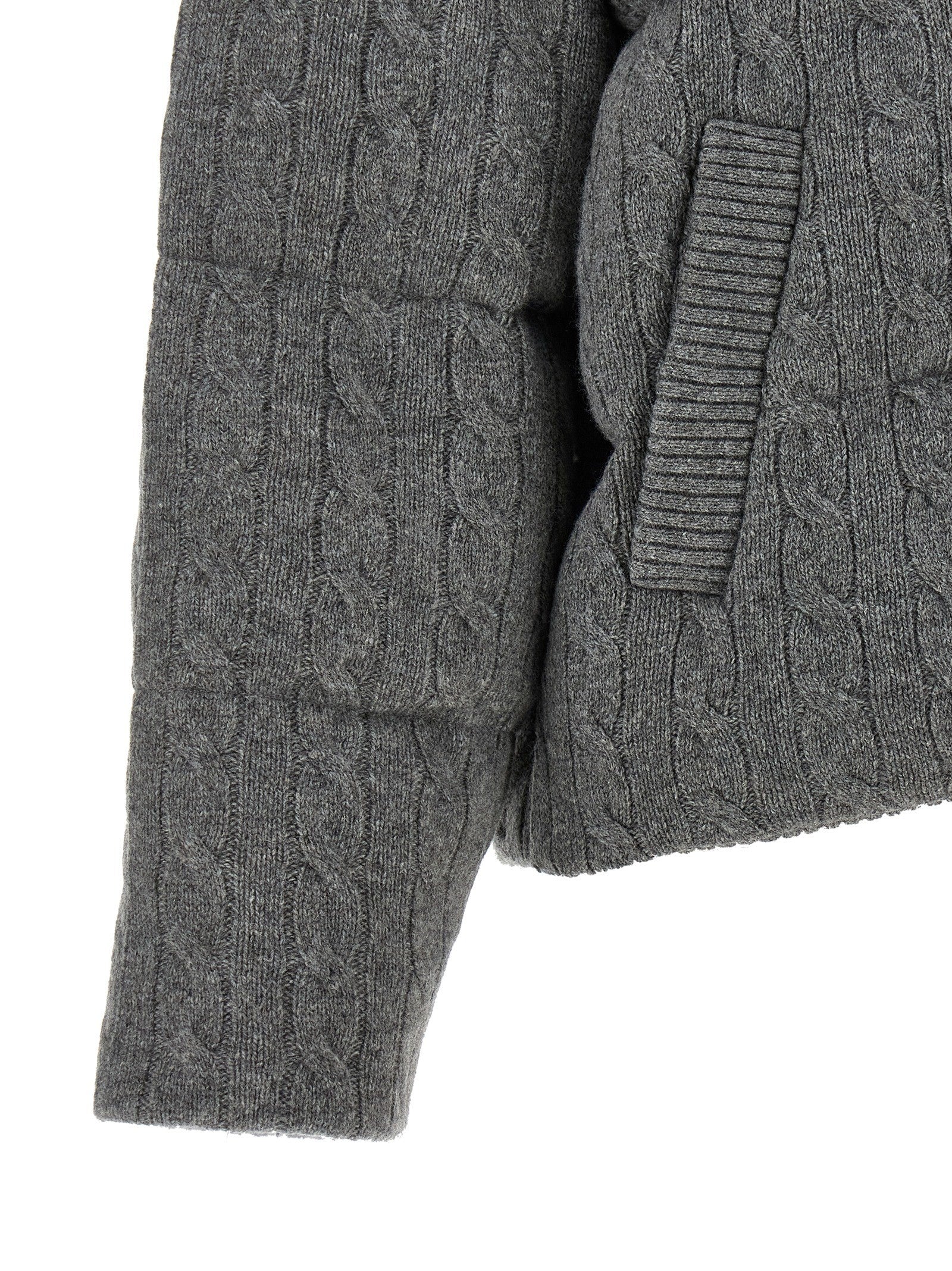 Knitted braided down jacket
