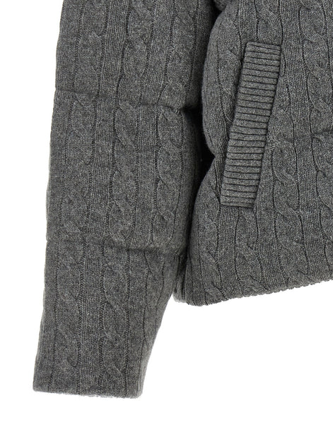 Knitted braided down jacket