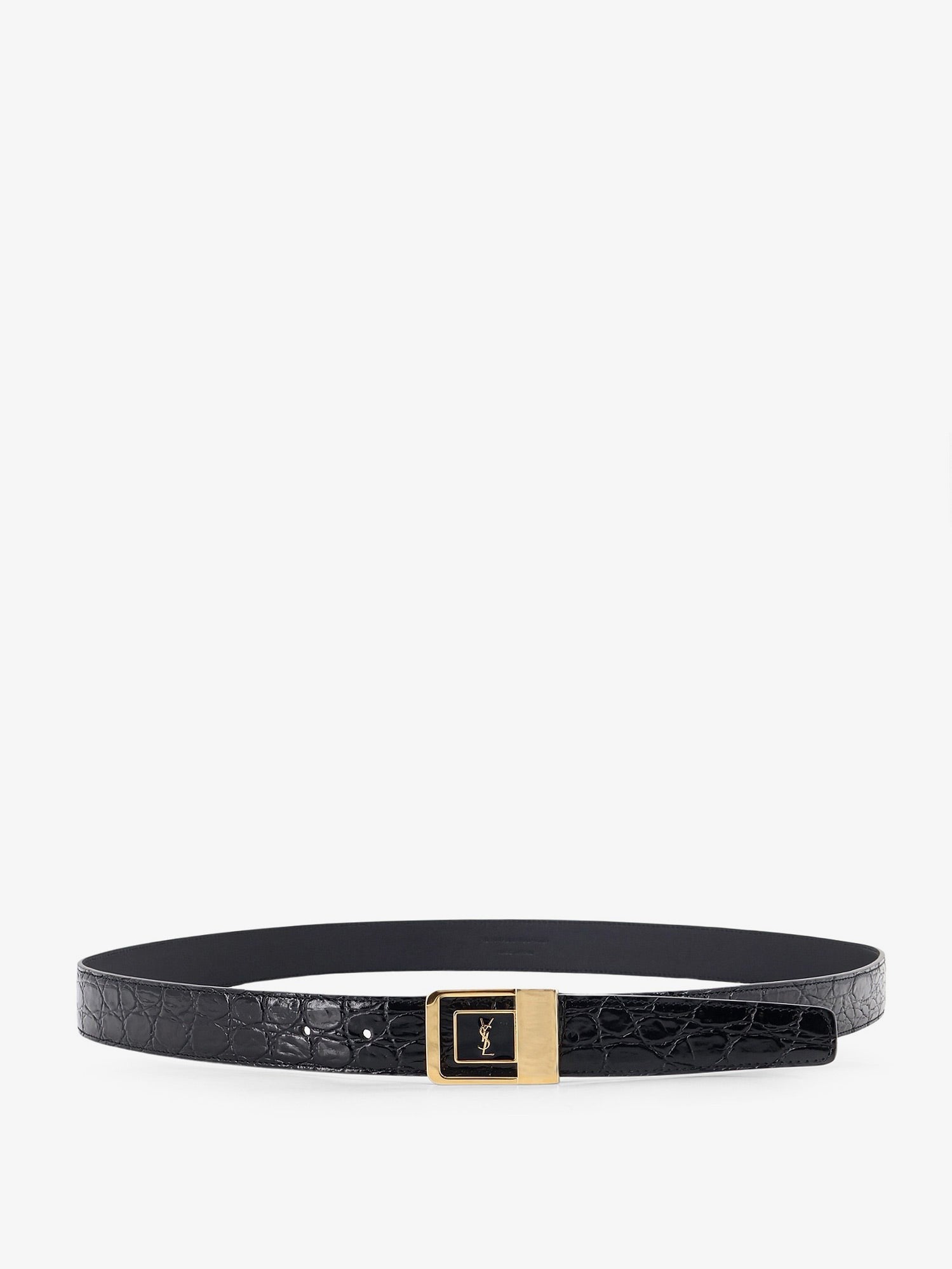 La 66 crocodile-embossed leather belt