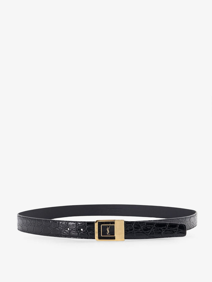 La 66 crocodile-embossed leather belt