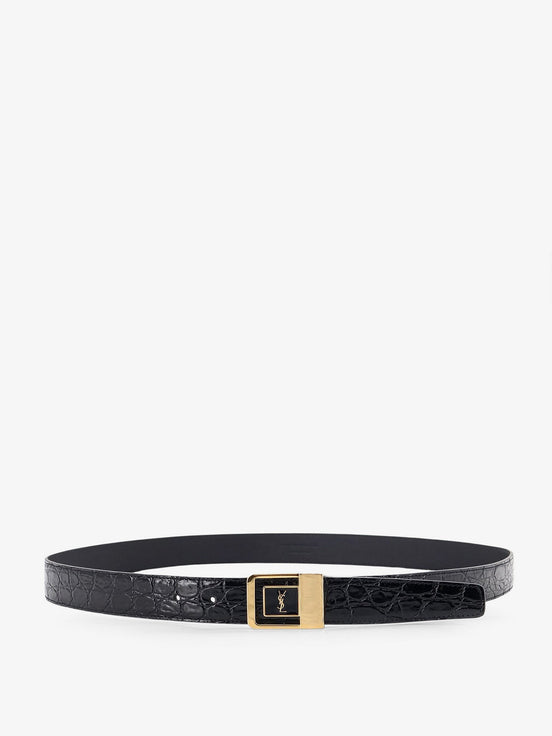 La 66 crocodile-embossed leather belt