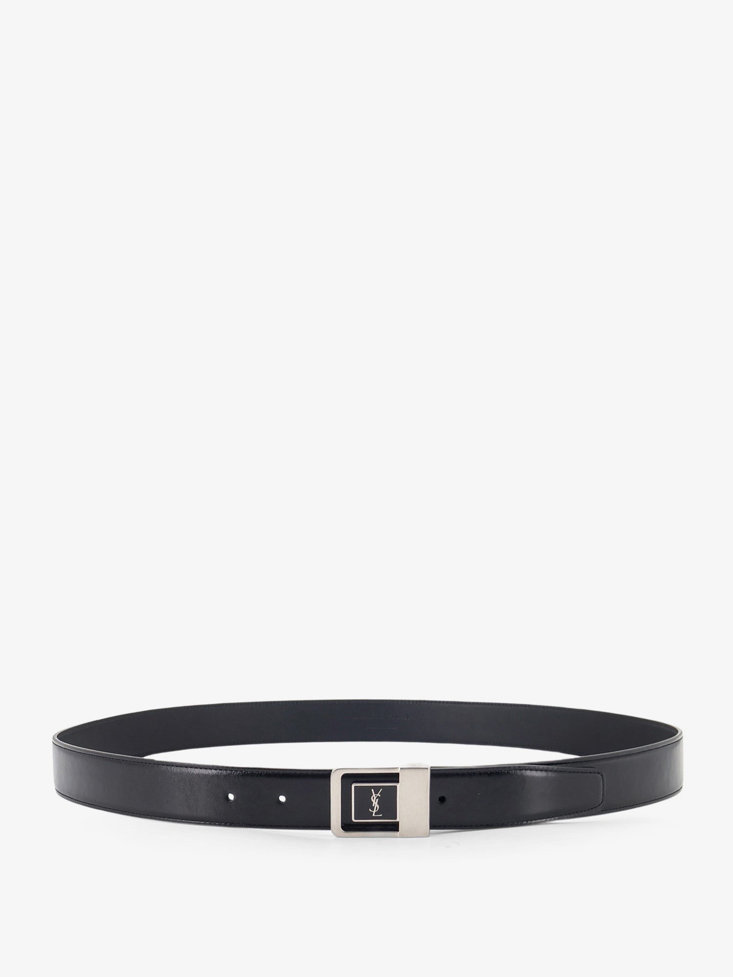 La 66 leather belt with silver metal buckle