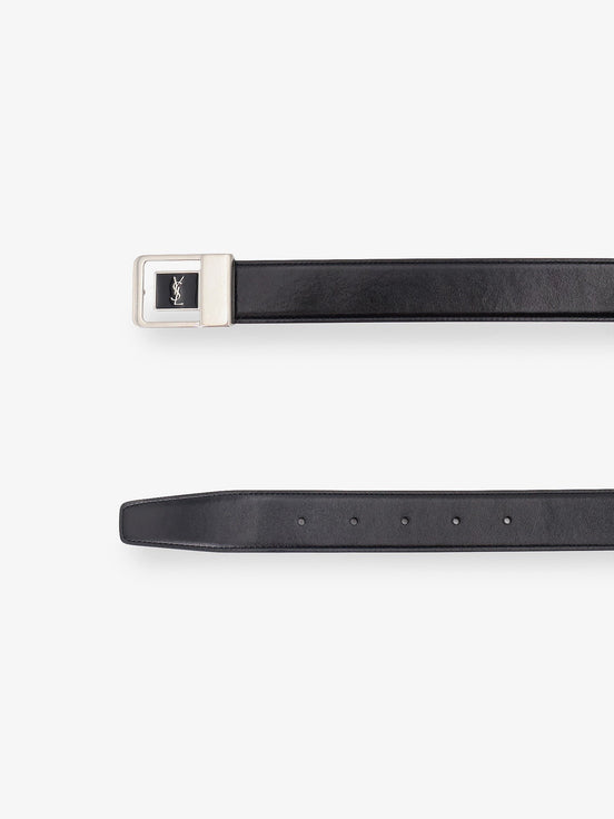 La 66 leather belt with silver metal buckle