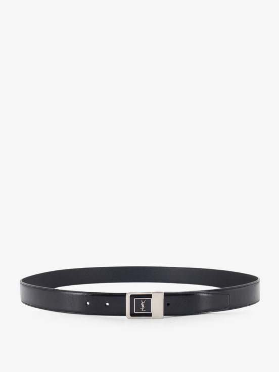 La 66 leather belt with silver metal buckle