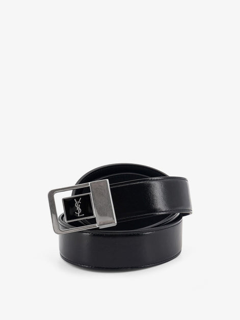 La 66 leather belt with silver metal buckle