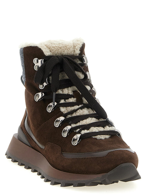 Brunello Cucinelli Lace-up ankle boots with hooks