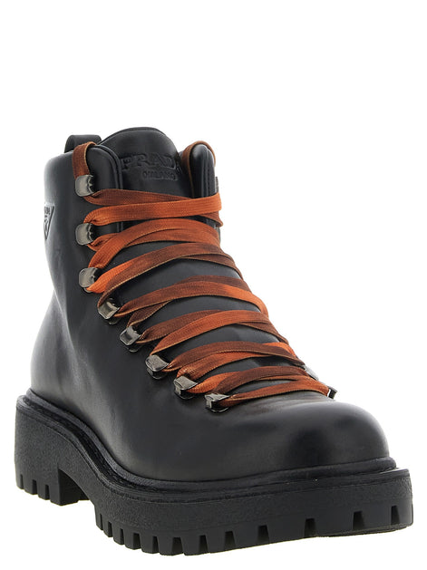 PRADA Lace-up ankle boots with hooks