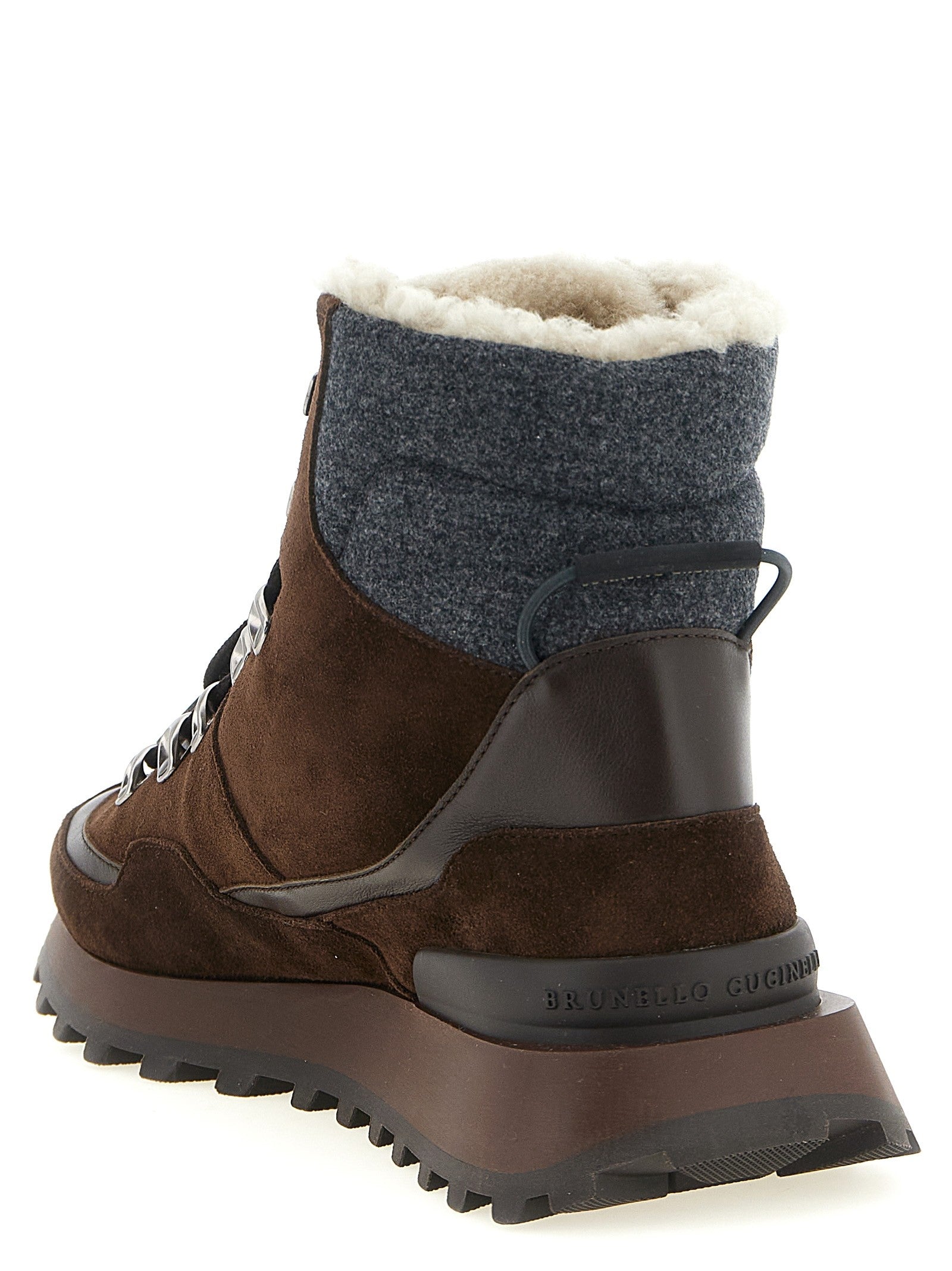 Brunello Cucinelli Lace-up ankle boots with hooks
