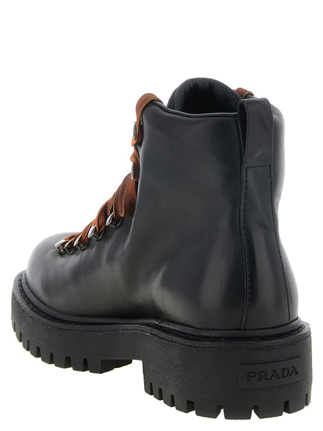 PRADA Lace-up ankle boots with hooks
